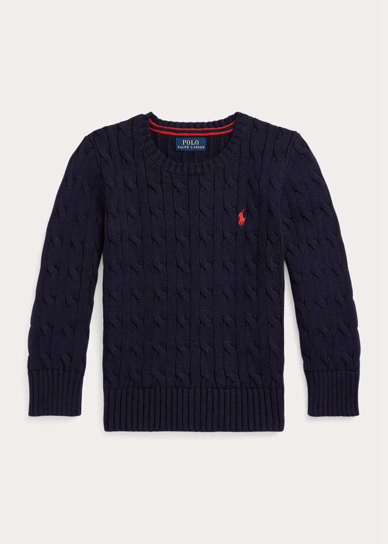 Sueter Ralph Lauren Niño 1.5-6 Años Cable-Knit Cotton Jumper Chile Azul Marino QDEAR-0932